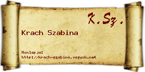 Krach Szabina névjegykártya